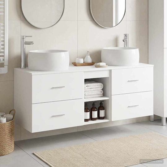 vidaXL Πάγκος χωρίς Νιπτήρα Μ49.5xΒ44.5xΥ66cm Λευκό