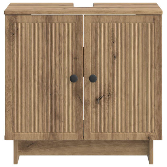 vidaXL Badezimmer Waschtisch-Einheit M59.5xB31.5xH59cm Eiche