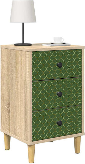 Wooden Beige Bedside Tables 2 Pieces 36x33x60cm