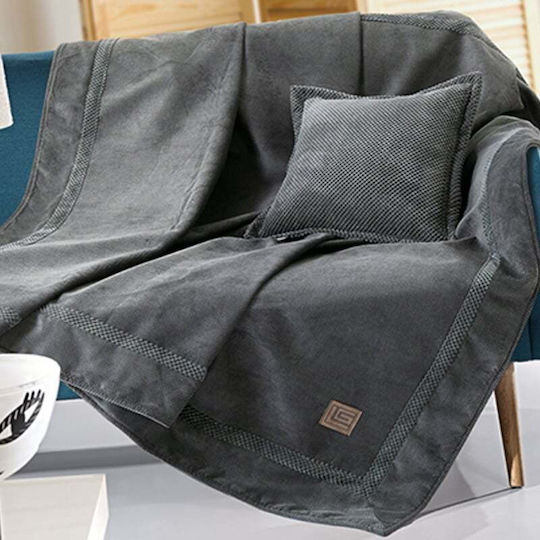 Guy Laroche Rubicon Ριχτάρι Τετραθέσιου Καναπέ 170x350εκ. Anthracite