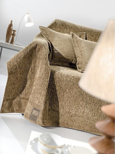 Guy Laroche Balance Sesselüberwurf Zwei Seiten Chenille 170x150cm Camel