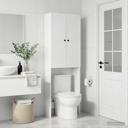 vidaXL Ede Dulap de baie 66x25.5x190cm Alb