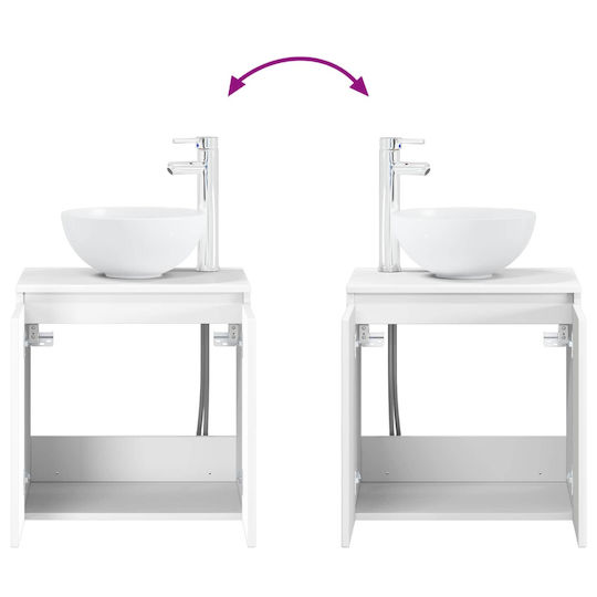 vidaXL Πάγκος χωρίς Νιπτήρα Μ33xΒ34.5xΥ100cm Λευκό