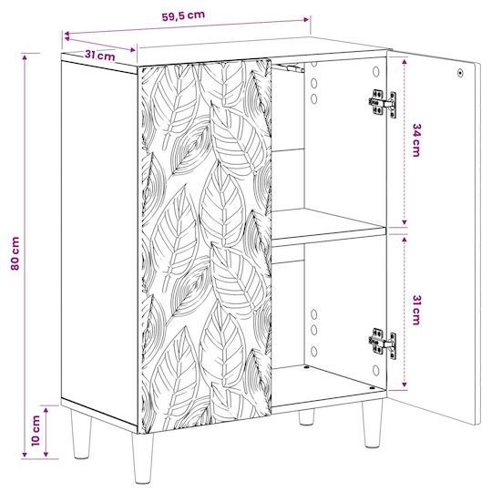 vidaXL Πάγκος χωρίς Νιπτήρα Μ59.5xΒ31xΥ80cm Sonoma Δρυς