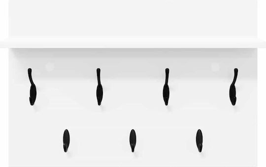 vidaXL Κρεμάστρα Τοίχου Ξύλινη Λευκή 60x12x40cm
