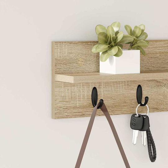 vidaXL Wooden Wall Hanger Brown 60x18x10.5cm 1pc