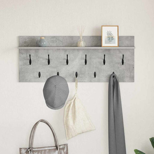 vidaXL Κρεμάστρα Τοίχου Ξύλινη Γκρι 100x12x40cm