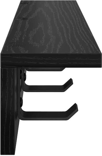 vidaXL Wooden Wall Hanger Black 60x10.5x10.5cm