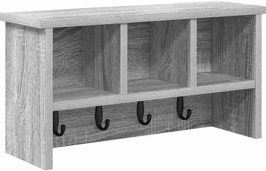 vidaXL Wandhalterung Hölzernes Grau 50x26x16cm