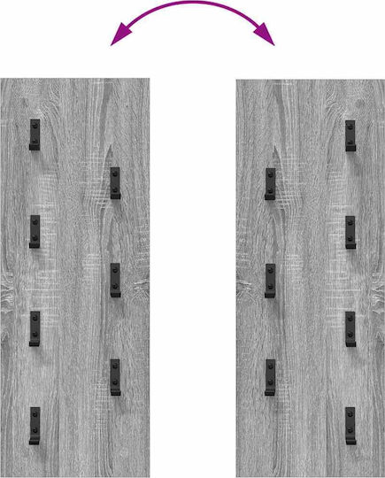 vidaXL Wooden Wall Hanger Gray 30x1.5cm 1pc