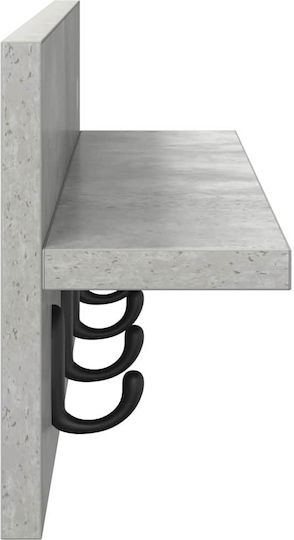 vidaXL Κρεμάστρα Τοίχου Ξύλινη Γκρι 60x18x10.5cm