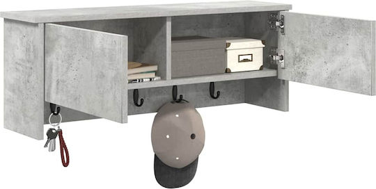 vidaXL Wooden Wall Hanger Gray 80x30x20cm 1pc