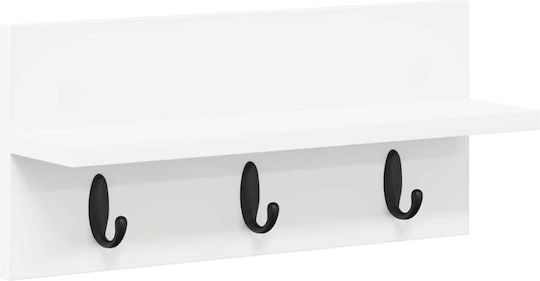 vidaXL Κρεμάστρα Τοίχου Ξύλινη Λευκή 40x18x10.5cm