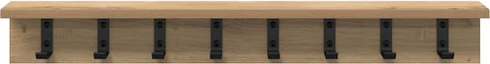 vidaXL Стенна Закачалка Дървена Кафява 80x10.5x10.5см