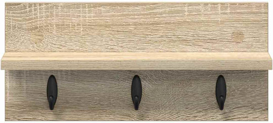 vidaXL Κρεμάστρα Τοίχου Ξύλινη Μπεζ 40x18x10.5cm