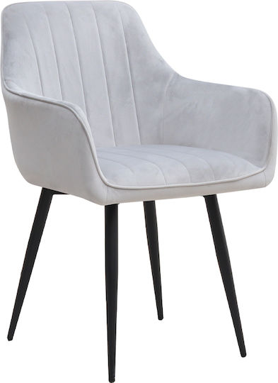 Πολυθρόνες Τραπεζαρίας Piero 57x60x85.5εκ. 2τμχ Ανοιχτό Γκρι