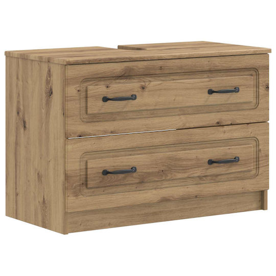 vidaXL Badezimmer Waschtisch-Einheit M82xB41xH56cm Eiche vidaXL Badezimmer Waschtisch-Einheit M82xB41xH56cm Eiche