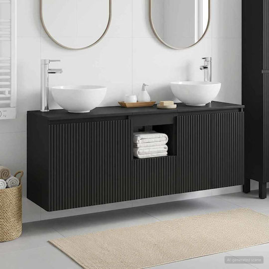 vidaXL Πάγκος χωρίς Νιπτήρα Μ49.5xΒ35xΥ63cm Μαύρο