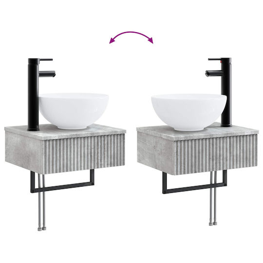 vidaXL Πάγκος χωρίς Νιπτήρα Μ33xΒ34.5xΥ100cm Γκρι Σκυροδέματος