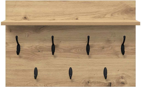 vidaXL Wooden Wall Hanger Beige 60x12x40cm 1pc