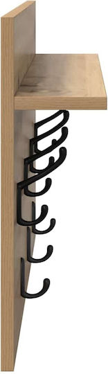 vidaXL Wooden Wall Hanger Beige 60x12x40cm 1pc
