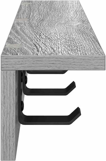 vidaXL Κρεμάστρα Τοίχου Ξύλινη Γκρι 60x10.5x10.5cm