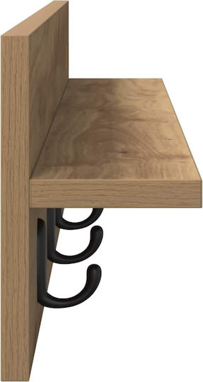 vidaXL Wooden Wall Hanger Brown 80x18x10.5cm 1pc
