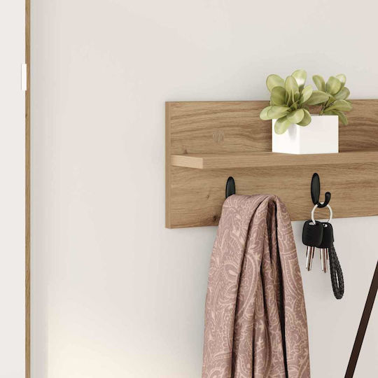vidaXL Wooden Wall Hanger Brown 80x18x10.5cm 1pc