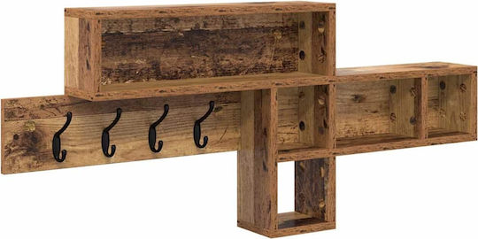 vidaXL Wooden Wall Hanger Brown 100x43.5cm 1pc