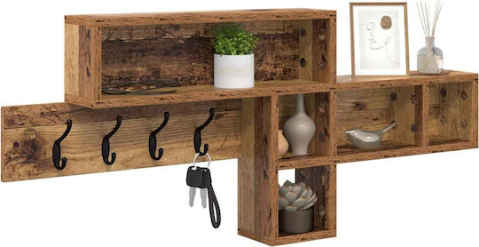 vidaXL Wooden Wall Hanger Brown 100x43.5cm 1pc