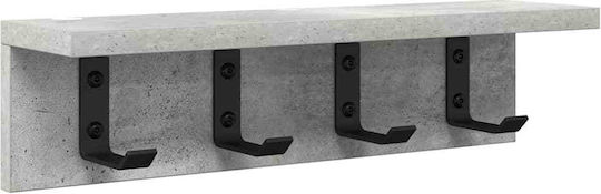 vidaXL Wooden Wall Hanger Gray 40x10.5x10.5cm 1pc