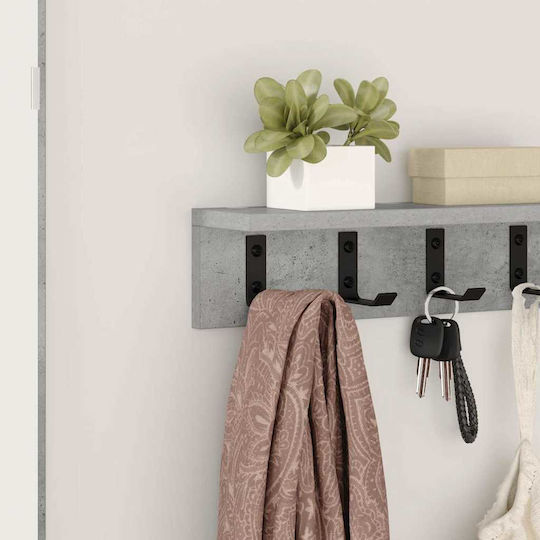 vidaXL Wooden Wall Hanger Gray 40x10.5x10.5cm 1pc