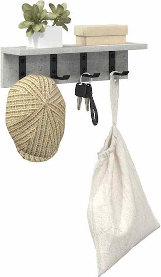 vidaXL Wooden Wall Hanger Gray 40x10.5x10.5cm 1pc