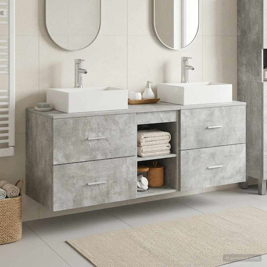vidaXL Πάγκος χωρίς Νιπτήρα Μ49.5xΒ41xΥ62.5cm Γκρι Σκυροδέματος