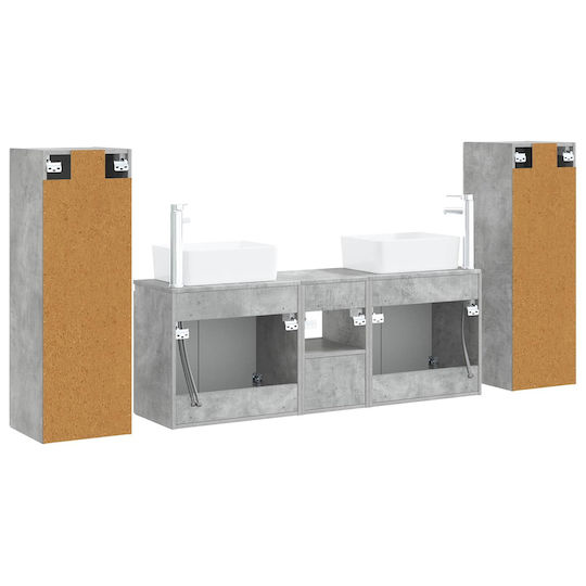 vidaXL Πάγκος χωρίς Νιπτήρα Μ33xΒ34.5xΥ100cm Γκρι Σκυροδέματος