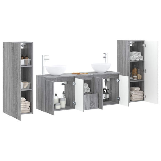 vidaXL Vanity Unit Without Sink W33xD34.5xH100cm Grey Sonoma