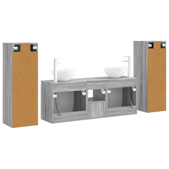 vidaXL Vanity Unit Without Sink W33xD34.5xH100cm Grey Sonoma