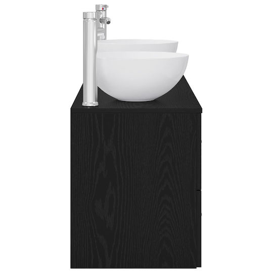 vidaXL Dulap de baie fără lavoar L49.5xA41xÎ64.5cm Stejar Negru