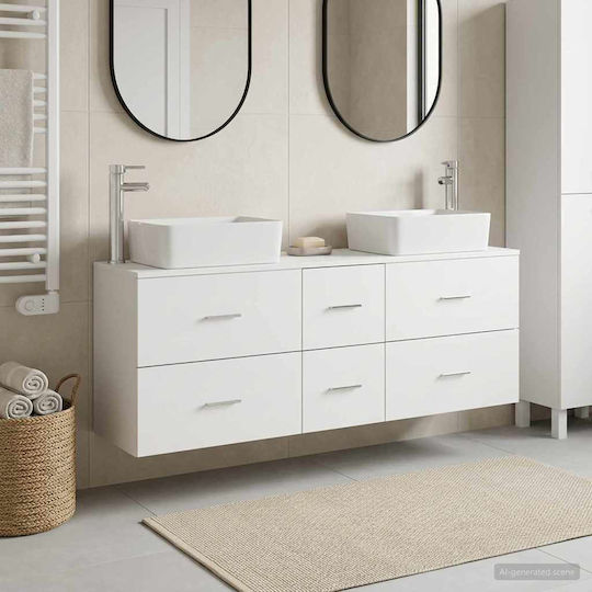 vidaXL Dulap de baie fără lavoar cu oglindă 53x34.5x63 cm Alb