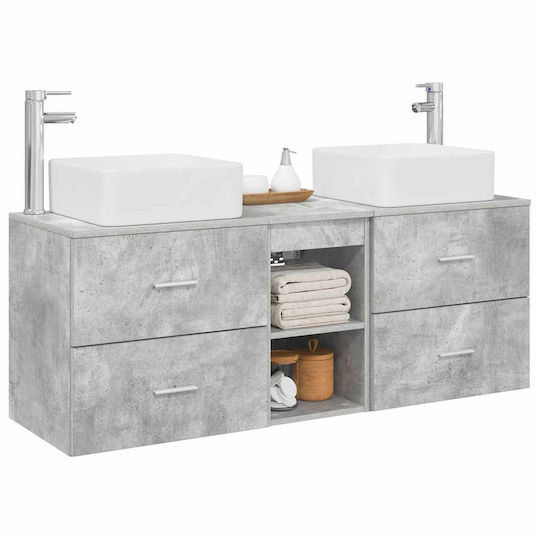 vidaXL Πάγκος με Νιπτήρα Μ49.5xΒ41xΥ63cm Γκρι