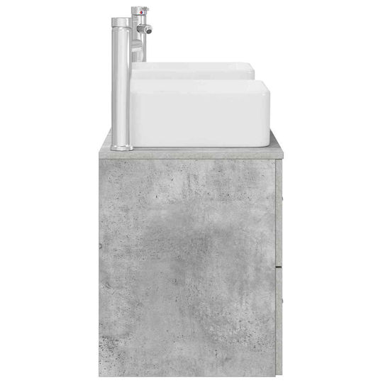 vidaXL Dulap de baie cu lavoar 49.5x41x63cm Gri