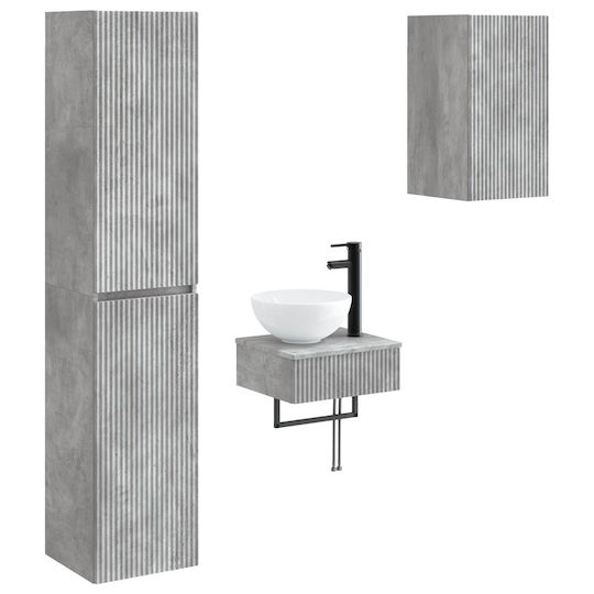 vidaXL Badezimmer Waschtisch-Einheit M33xB34.5xH160cm Grau