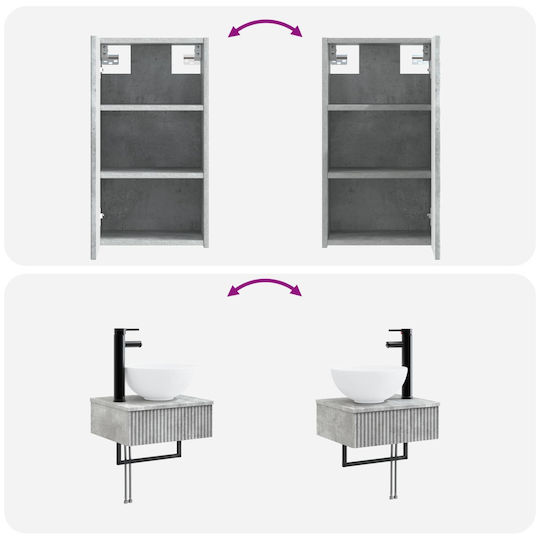 vidaXL Badezimmer Waschtisch-Einheit M33xB34.5xH160cm Grau