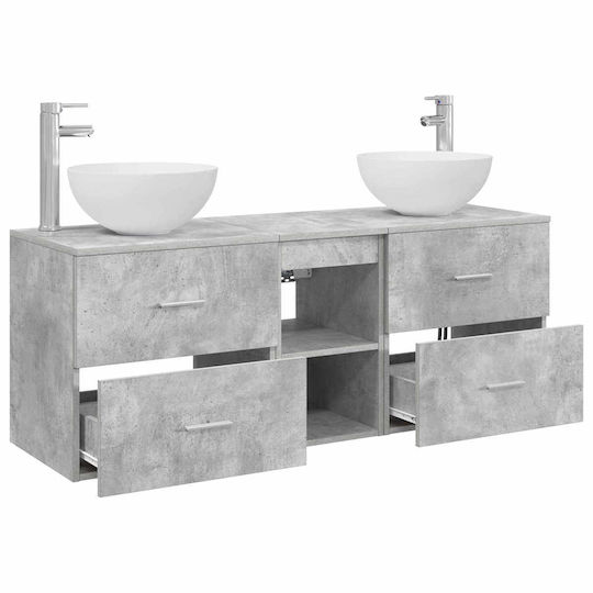 vidaXL Vanity Unit With Sink W49.5xD35xH63cm Grey