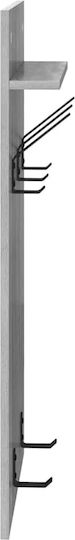 vidaXL Wooden Wall Hanger Gray 90x10x40cm 1pc