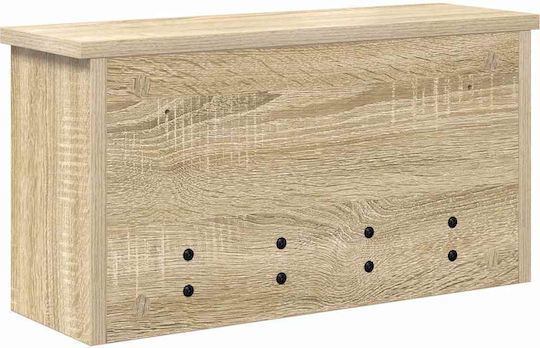 vidaXL Стенна Закачалка Дървена Бежова 50x26x16см