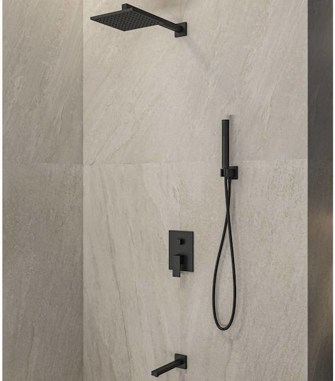 Karag Delos für Dusche 3 Ausgänge Black Matt