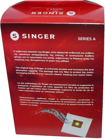 Singer MDB 200 Vacuum Cleaner Bags 5pcs Compatible with Vacuum Cleaner Singer