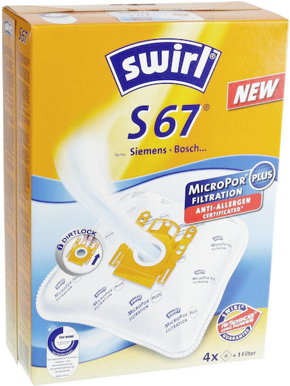 Swirl S67 Sac Aspirator 4buc Compatibil cu Aspirator Bosch / Siemens