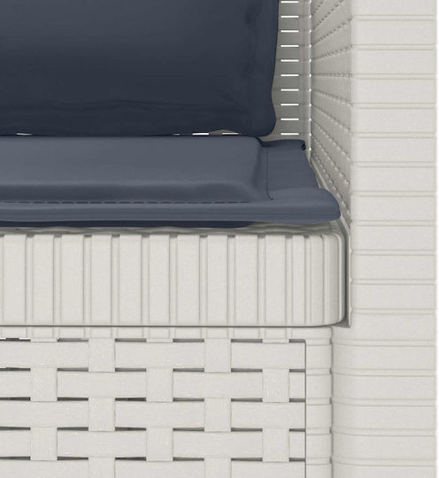 Outdoor Chair Rattan White with Cushion